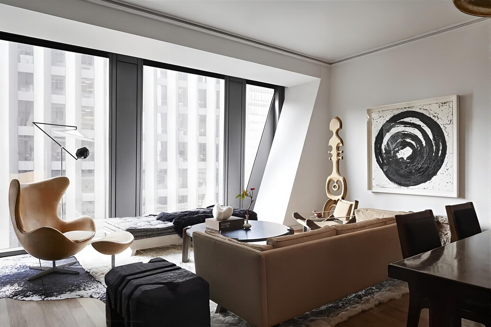 53 West 53rd Street #33C, Midtown, New York. Living room, represented by Frederico Gouveia